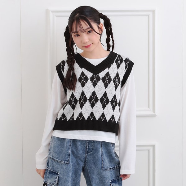 【セットアップ】ニットベスト＋ロンT
