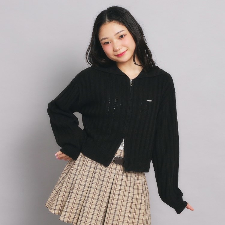 ダブルジップビッグカラーニット