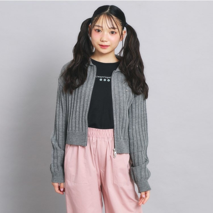 ダブルジップビッグカラーニット