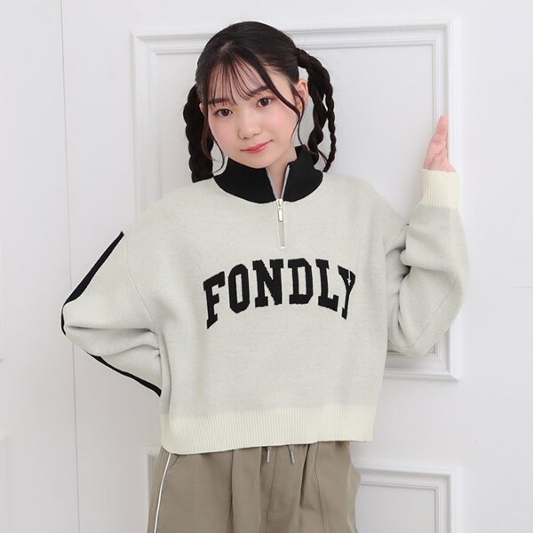 もちもちハーフZIPニットプルオーバー