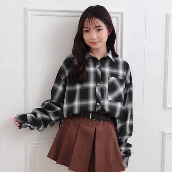 ルーズチェックシャツ＋ロンT