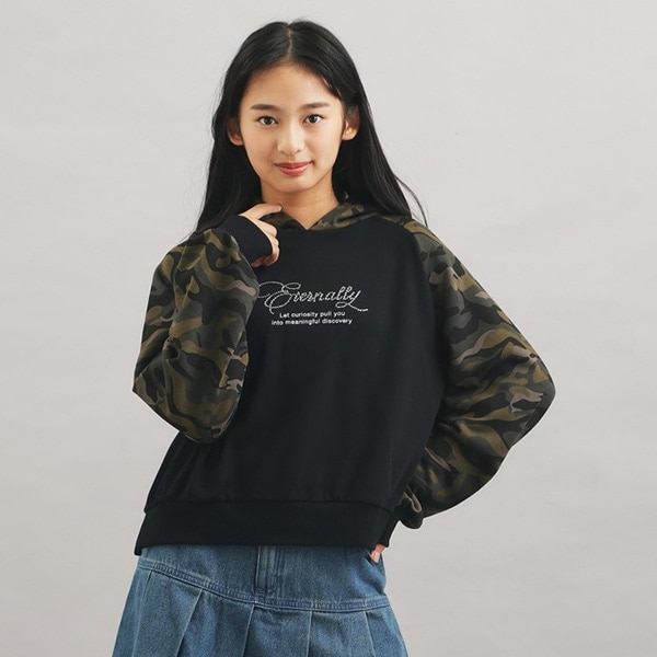 ラグランラインストーンパーカ