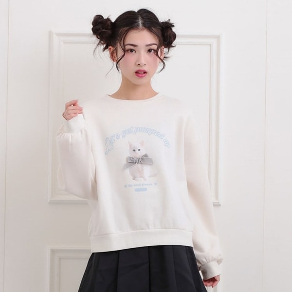 ベロアリボンネコフォトトレーナー