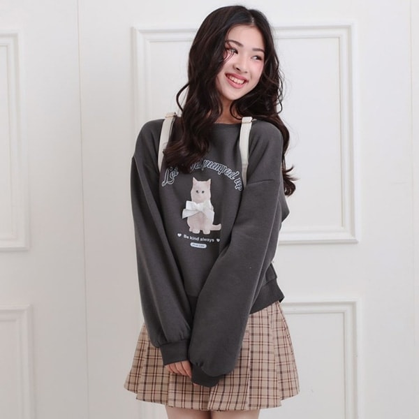 ベロアリボンネコフォトトレーナー