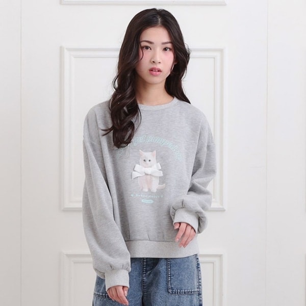 ベロアリボンネコフォトトレーナー