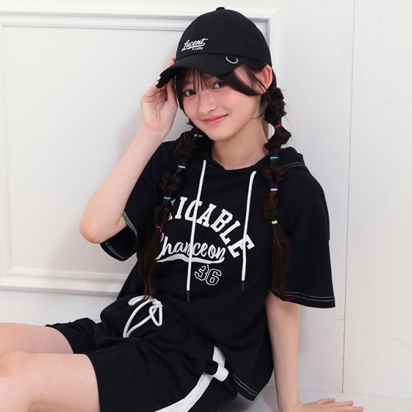 ジェラートピケ 触感冷感 セットアップ 長袖パーカー ハーフパンツ L 新品 cjfj167596-01.jpg