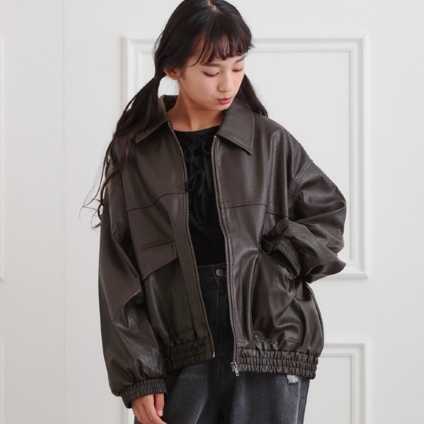 合成皮革ブルゾン