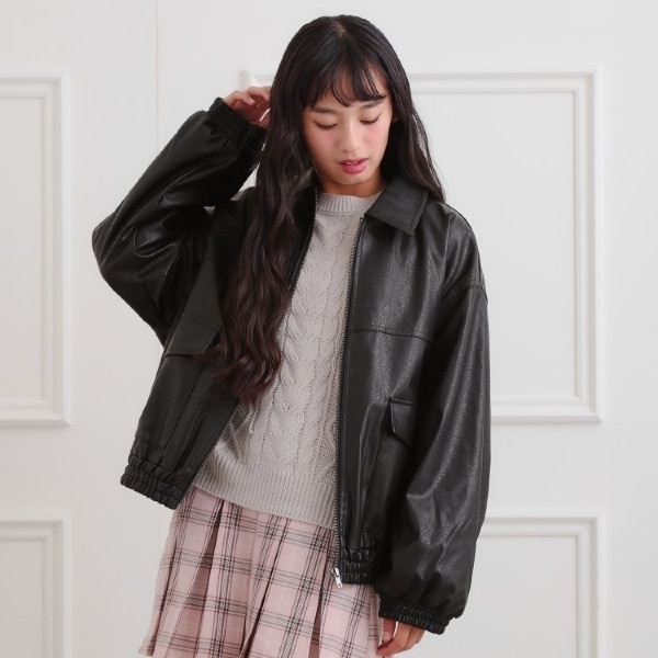 合成皮革ブルゾン