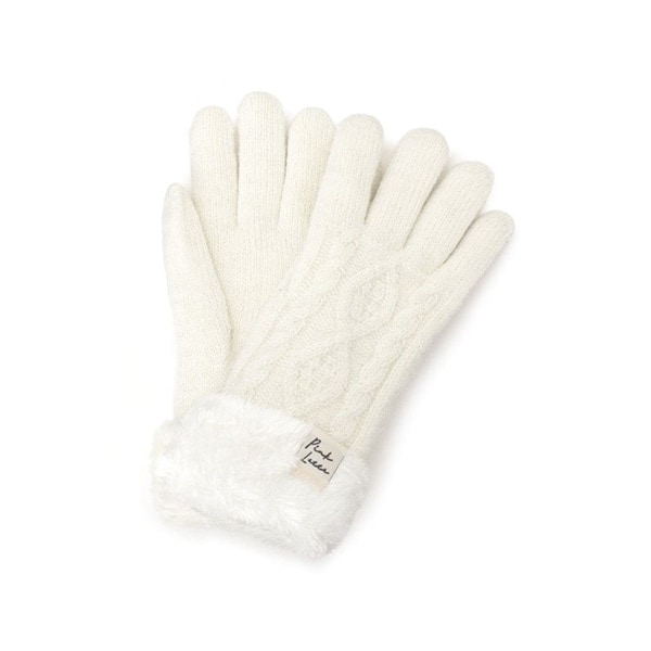 ケーブル編み裏モール手袋