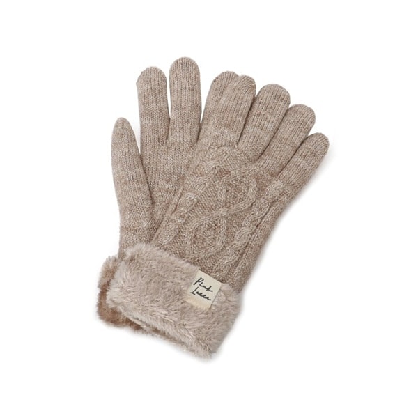 ケーブル編み裏モール手袋