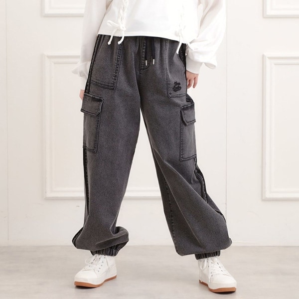 ラインデニムカーゴパンツ