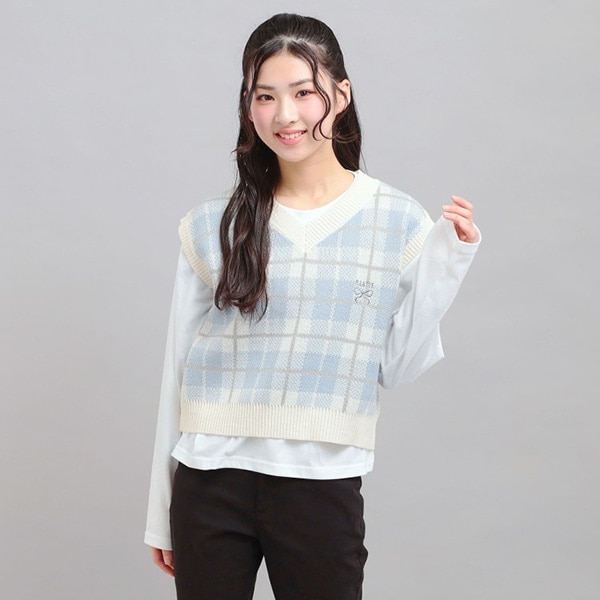 【セットアイテム】ニットベスト+ロンT