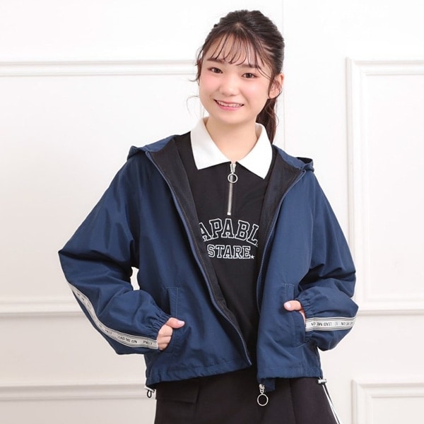 ロゴラインナイロンパーカーブルゾン