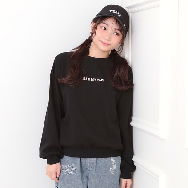 ボアくまちゃんアップリケ裏起毛トレーナー