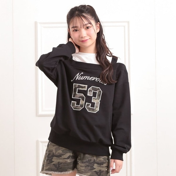 ナンバリングレイヤード風プルオーバー