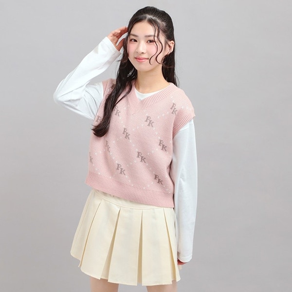 【セットアイテム】ニットベスト+ロンT