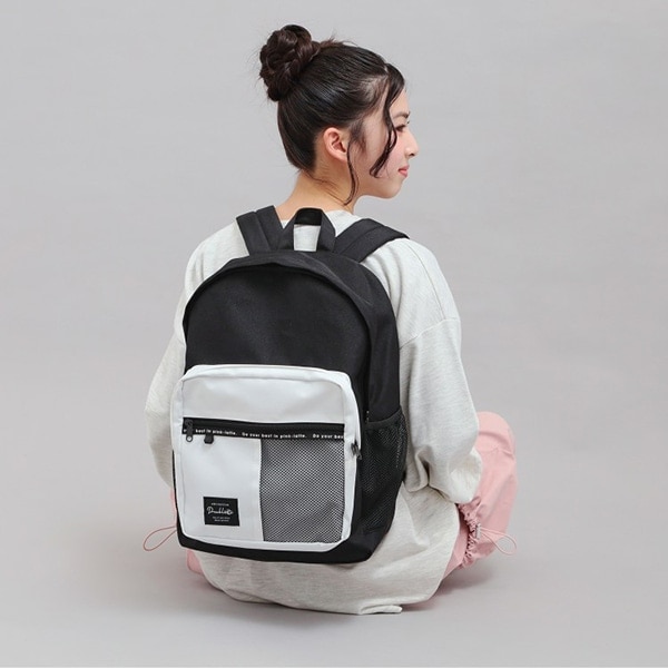 容量約23L】バイカラーメッシュリュック(F ホワイト(001)): ジュニア