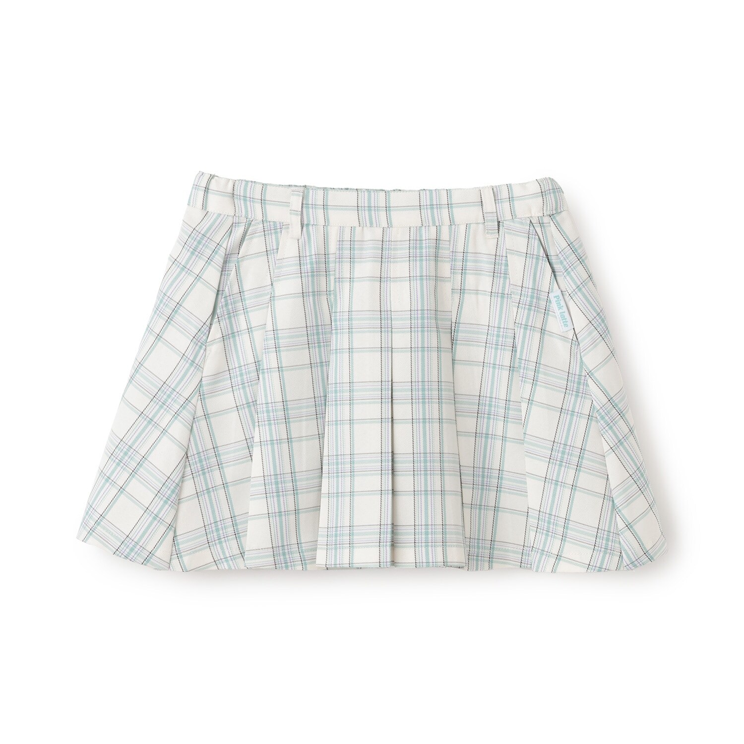 チェックフロントプリーツスカート