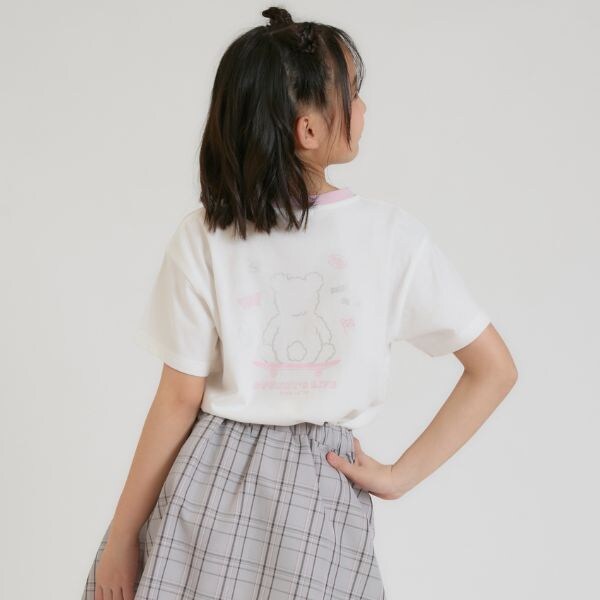 箔プリントスケボーくまちゃん半袖Tシャツ