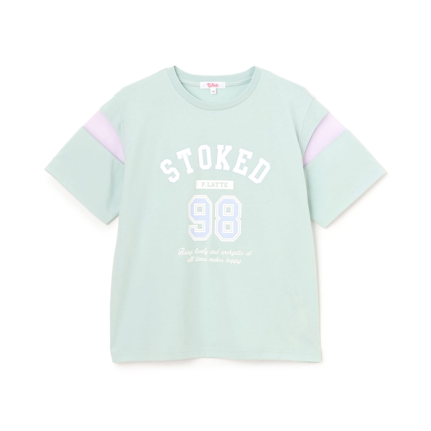 袖チュール切替ナンバリング半袖Tシャツ