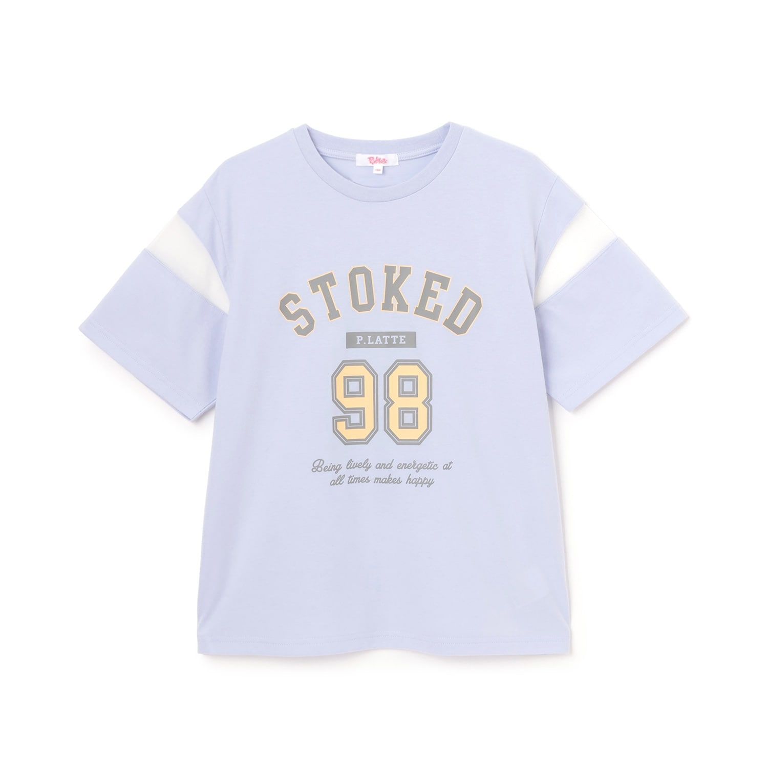 袖チュール切替ナンバリング半袖Tシャツ