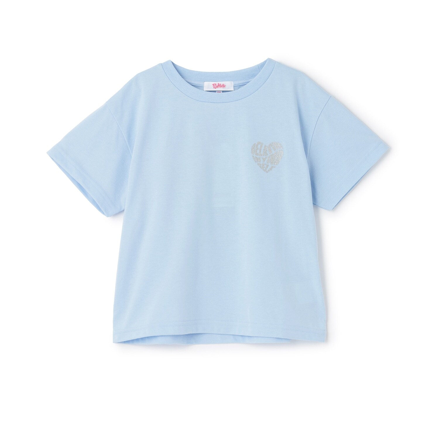 バックハートラメロゴ半袖Tシャツ