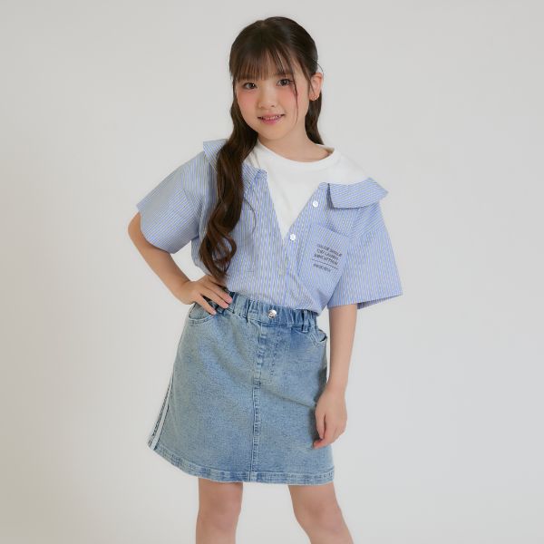 シャツドッキング半袖プルオーバー