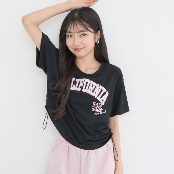 【別注】サイドギャザーデザイン半袖Tシャツ