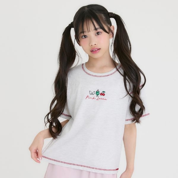 【別注】モチーフミニ刺しゅう半袖Tシャツ