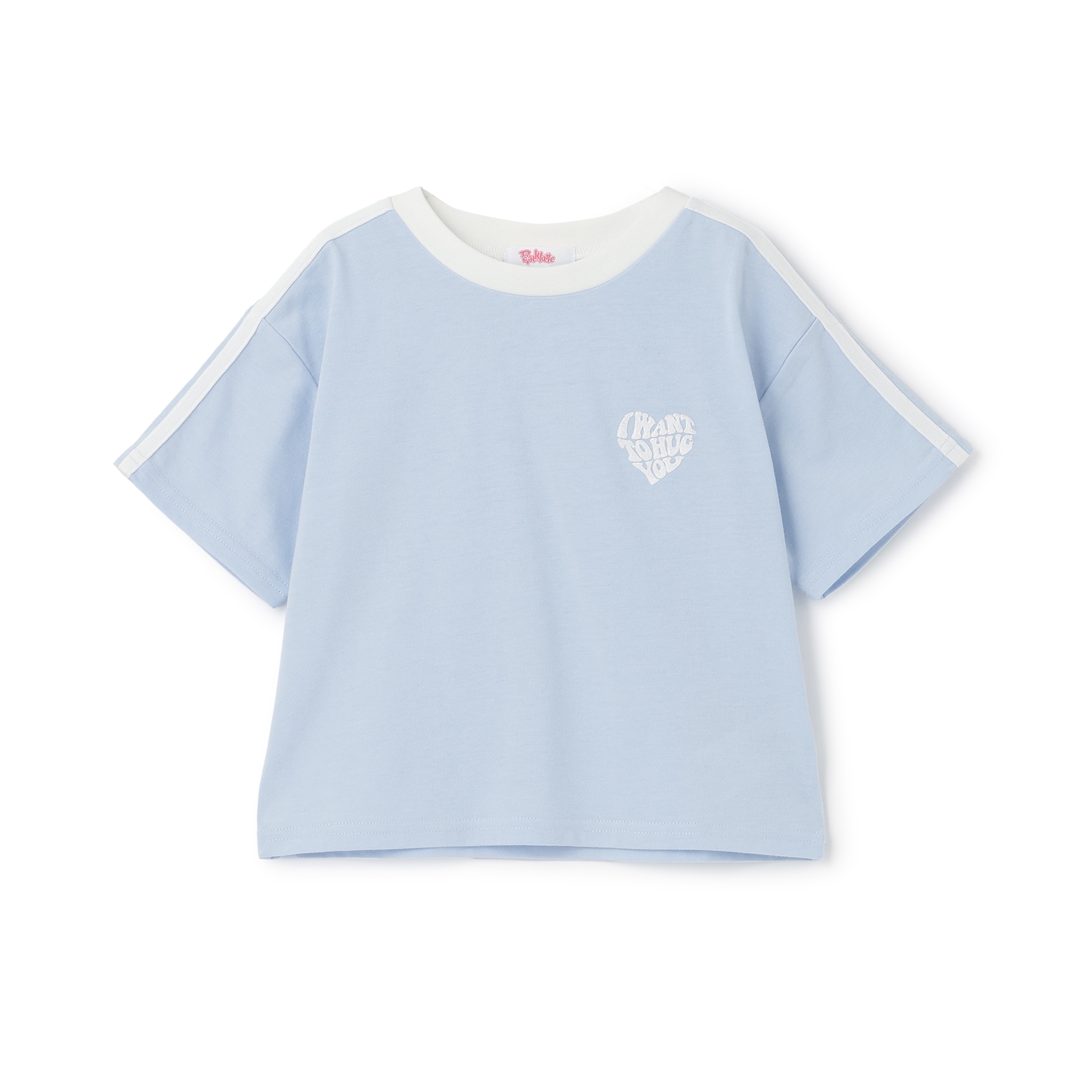 【接触冷感】ハート袖ライン半袖Tシャツ