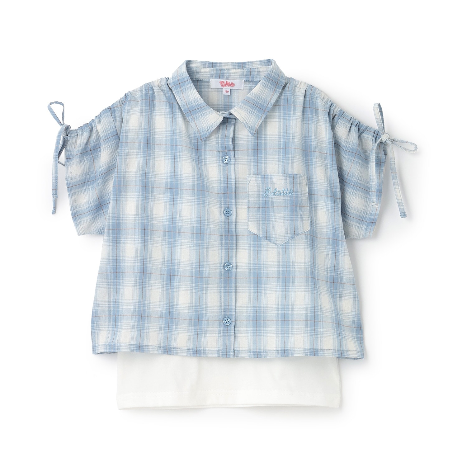 【3way】袖ドロストチェックシャツ＋タンクトップSET