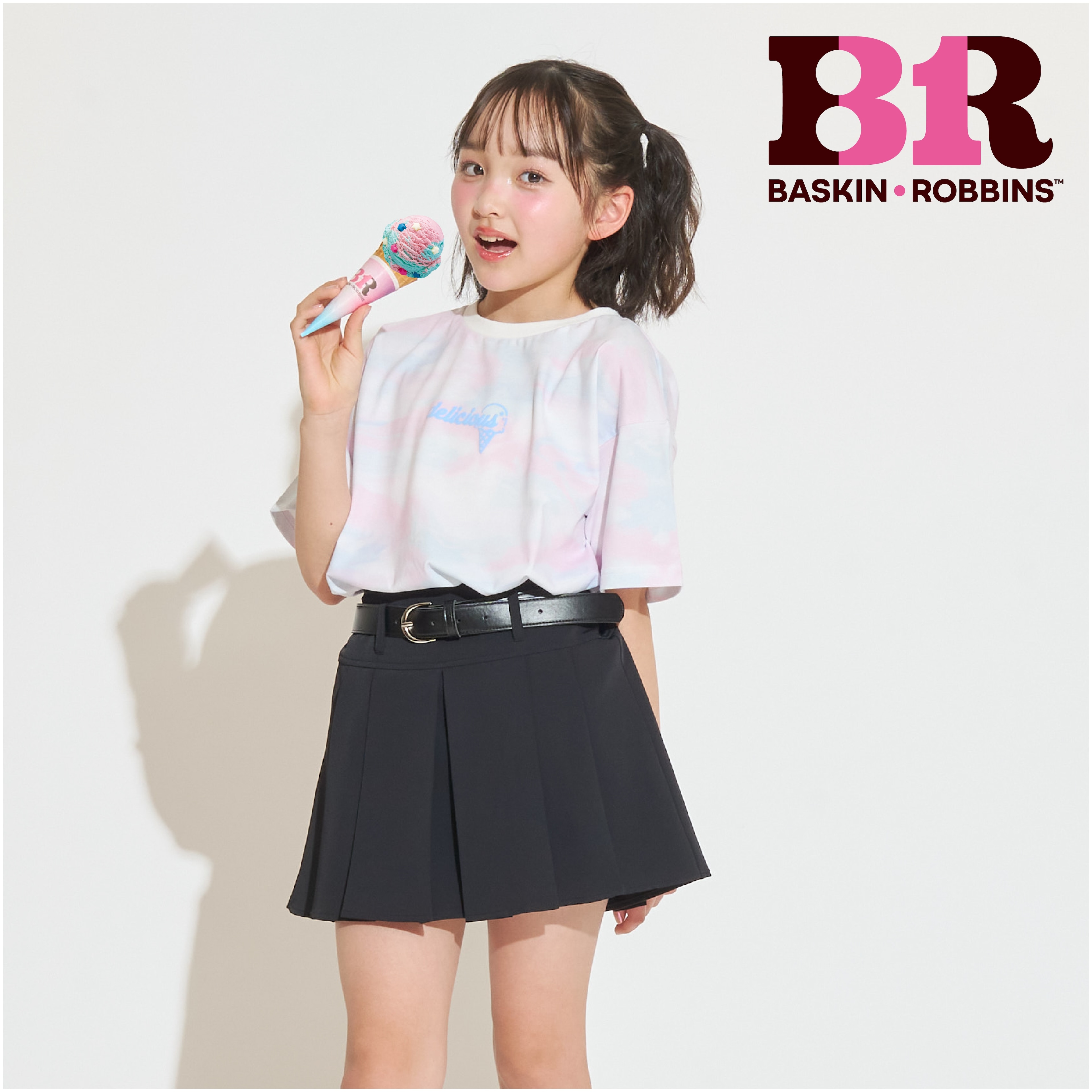 【サーティワン】【接触冷感】マーブル柄ビッグ半袖Tシャツ
