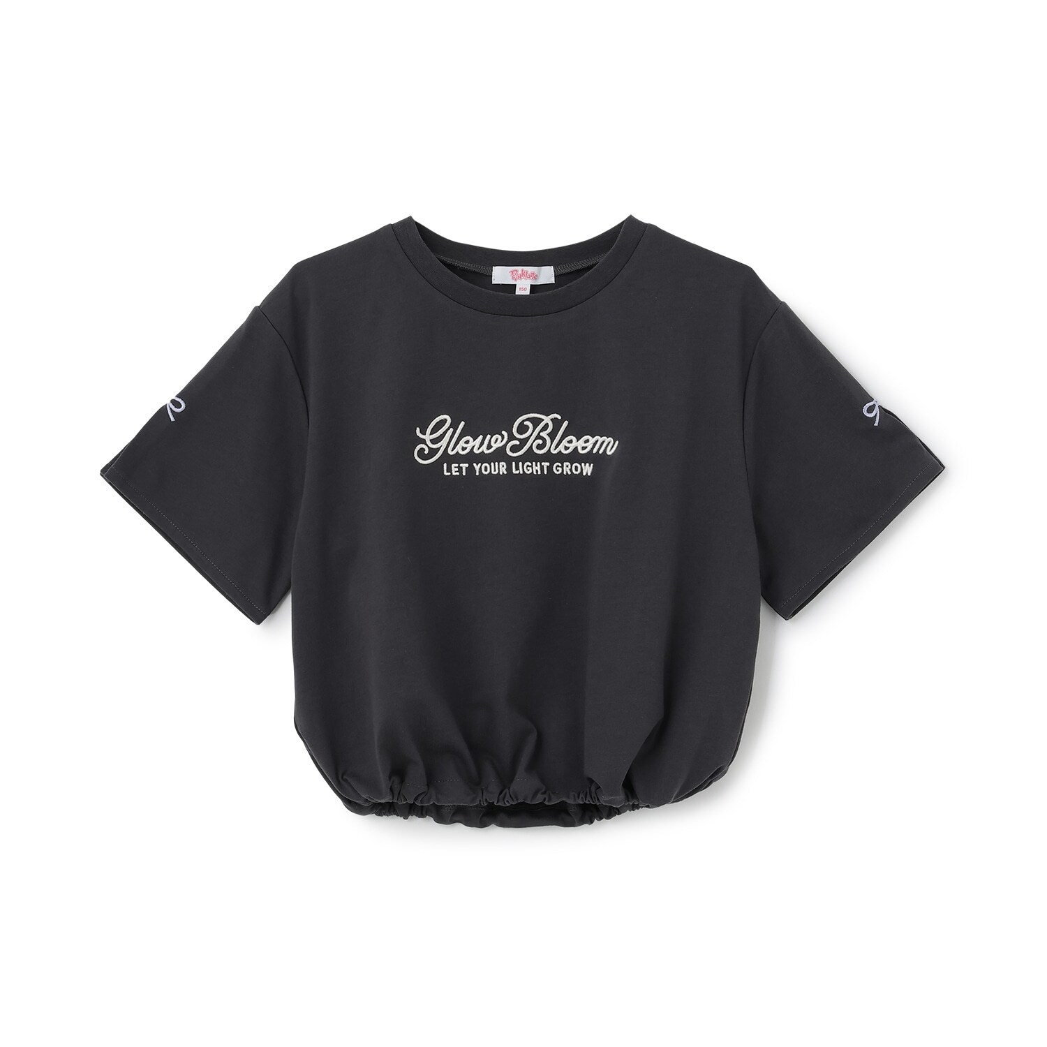 裾ドロストりぼんタック半袖Tシャツ2