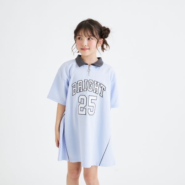 ナンバリングハーフZIPポンチワンピース