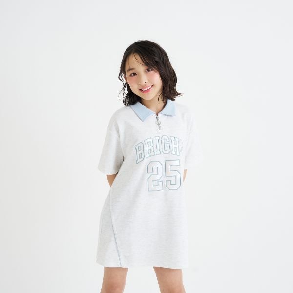 ナンバリングハーフZIPポンチワンピース