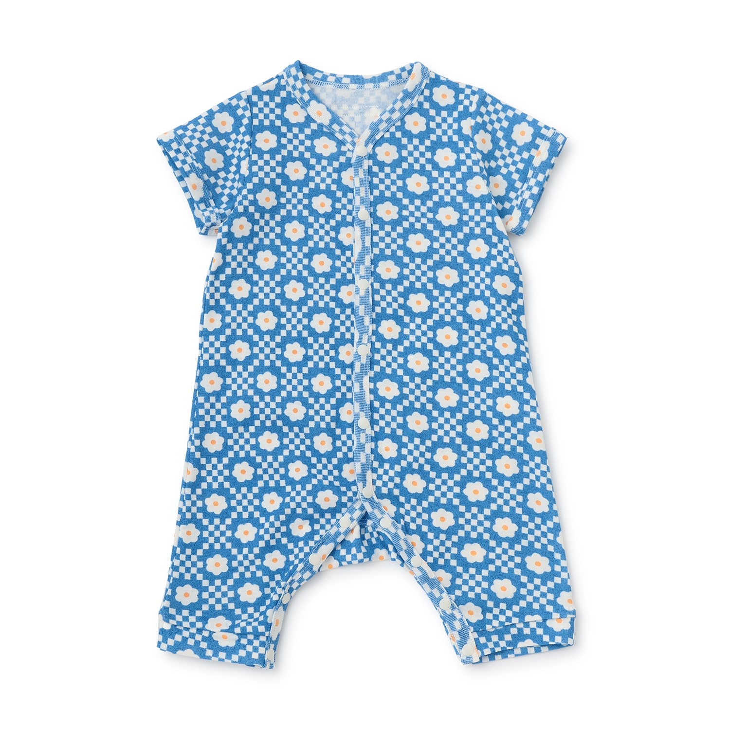 【オーシャン＆グラウンド】半袖ロンパス  Flower Tile