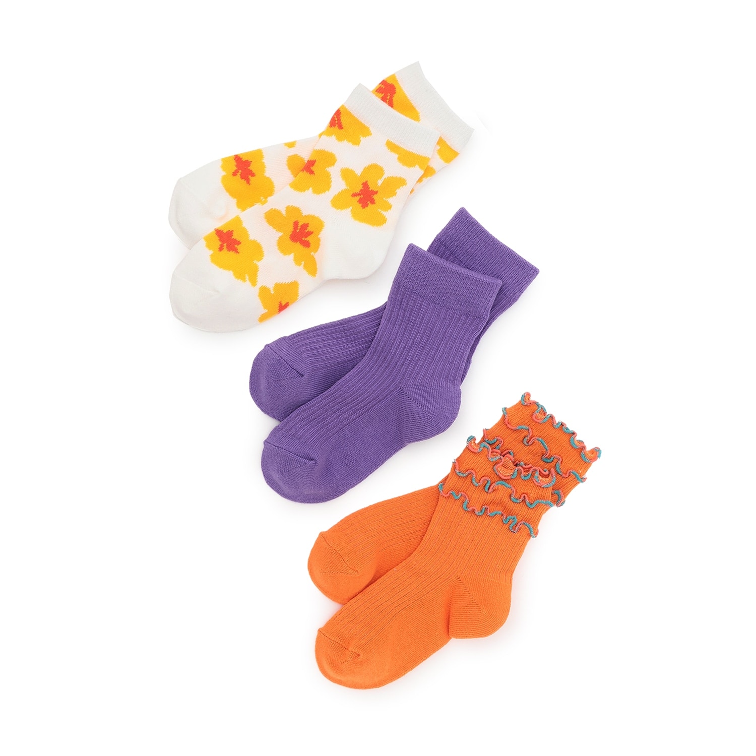 【オーシャンアンドグラウンド】フラワー&メロウアンクルソックス3PSET