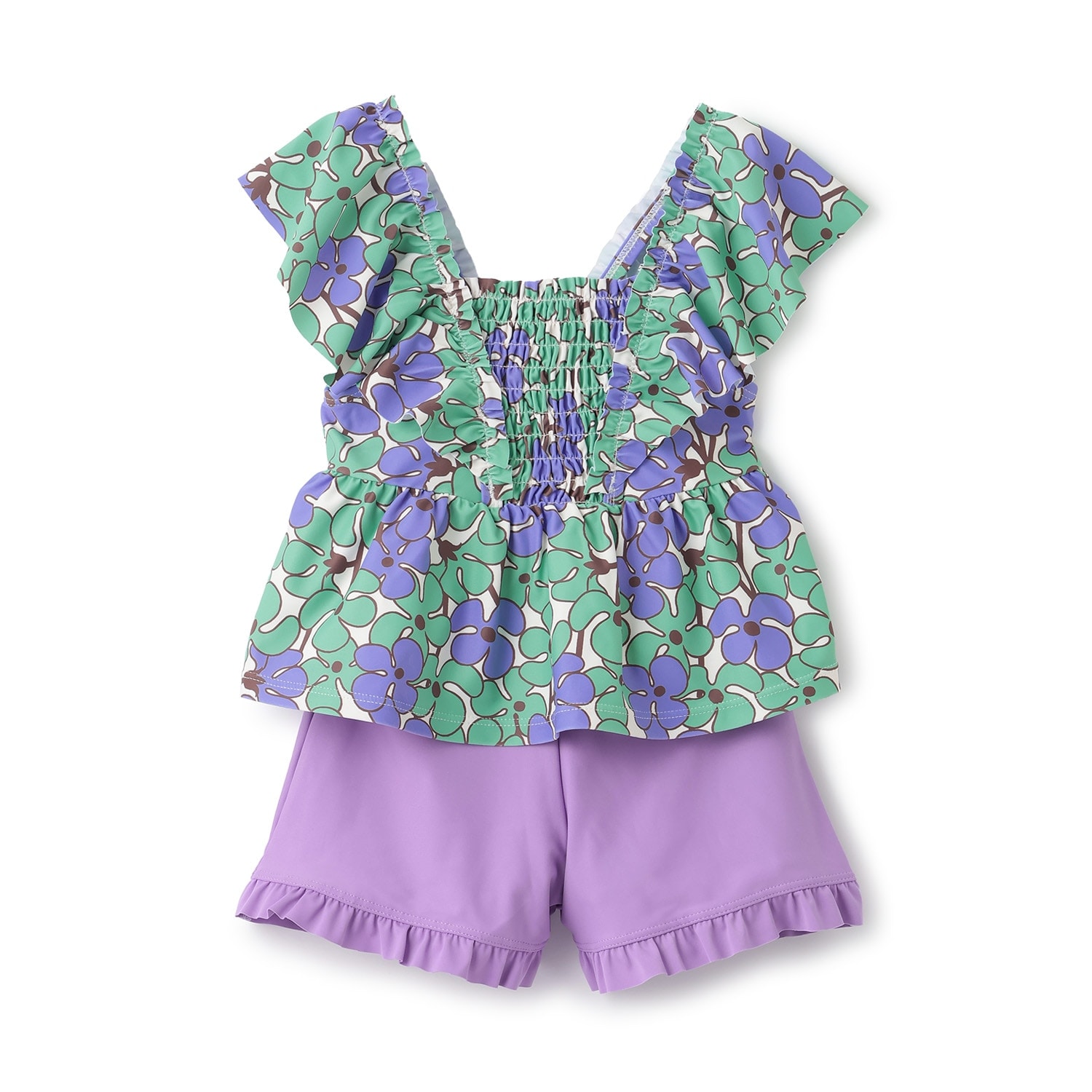 【SWIM】【オーシャンアンドグラウンド】フリルショルダーセットアップ水着