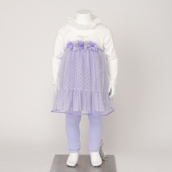 Narumiya Online ナルミヤ オンラインの公式通販サイト花モチーフチュールドッキングワンピース レギンスセット 70 ラベンダー 新生児