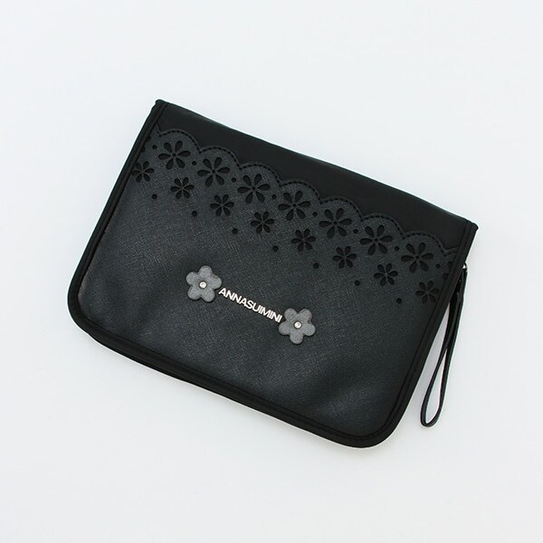 【新品】ANNA SUI mini ネコ 母子手帳 ケース 黒 ANNA SUI MINI 母子手帳 保険証 マルチケース 猫デザイン 黒 紫