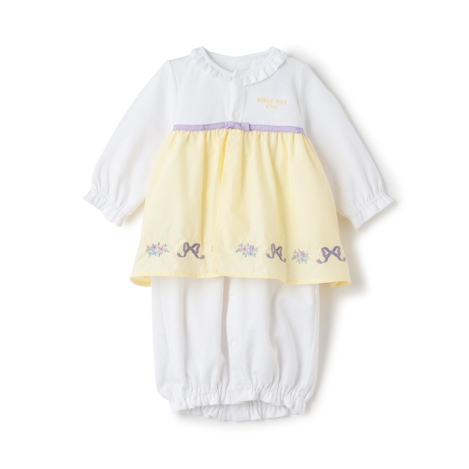 リボンお花刺しゅう2WAYオール