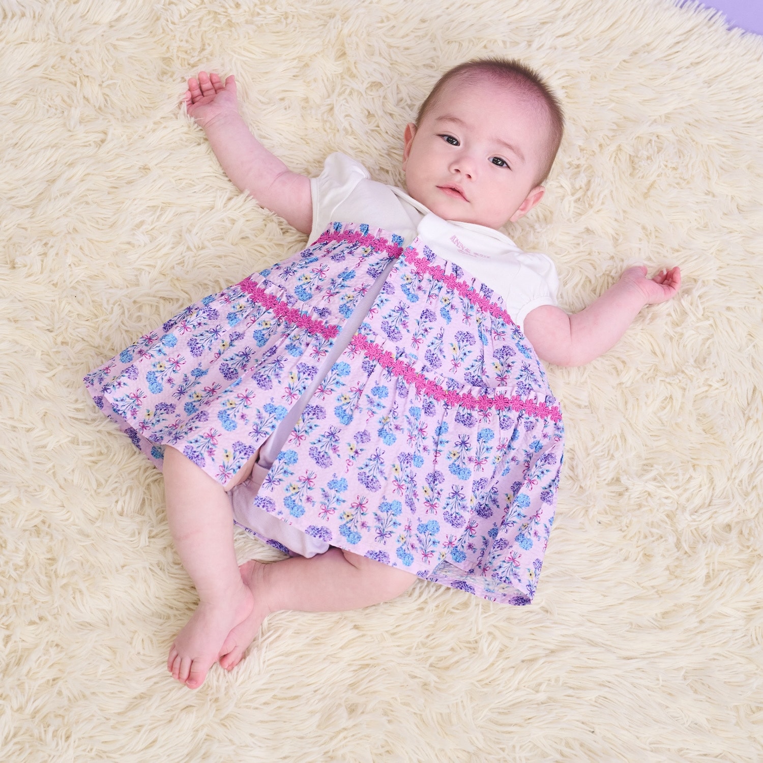 ブーケ花柄ロンパース(70cm ピンク): 新生児 - ナルミヤ オンライン