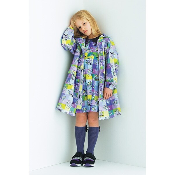 Narumiya Online ナルミヤ オンラインの公式通販サイト収納袋つきオリジナルチェック 花柄レインコート S 105 マルチ キッズ