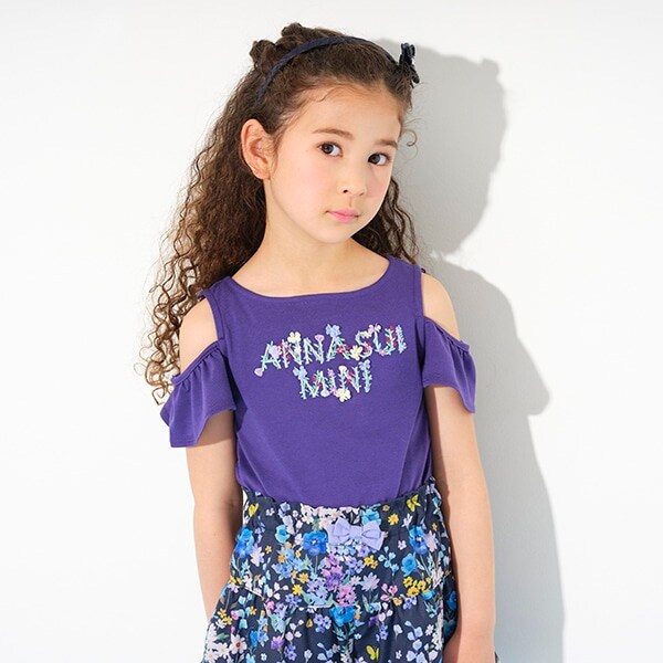 ANNA SUI mini（アナスイミニ）スワン花プリント半袖Tシャツ　姉妹ペア