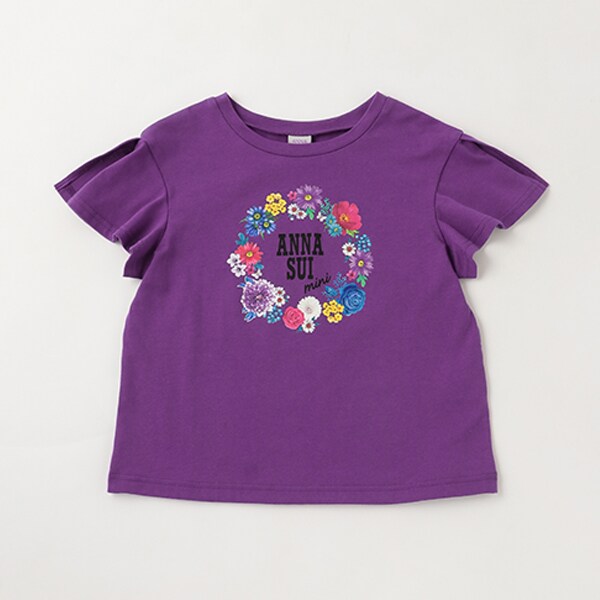 花ロゴ肩スリットTシャツ(90cm 白): キッズ - ナルミヤ