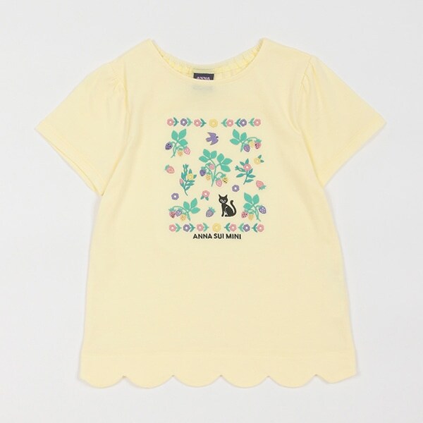 刺しゅう 裾スカラ半袖Tシャツ