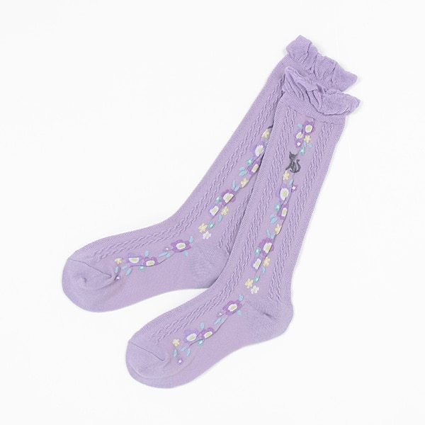 花総柄&ネコハイソックス【日本製】