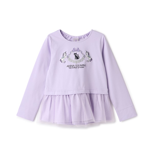 裾ペプラムチュール長袖Tシャツ