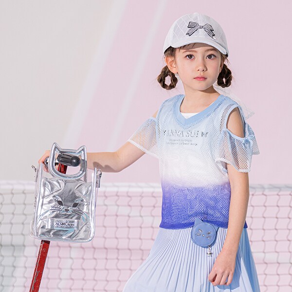 アナスイミニ新品未使用120cm メッシュグラデーションT＋タンクトップ メッシュグラデーションT＋タンクトップ(120cm サックス