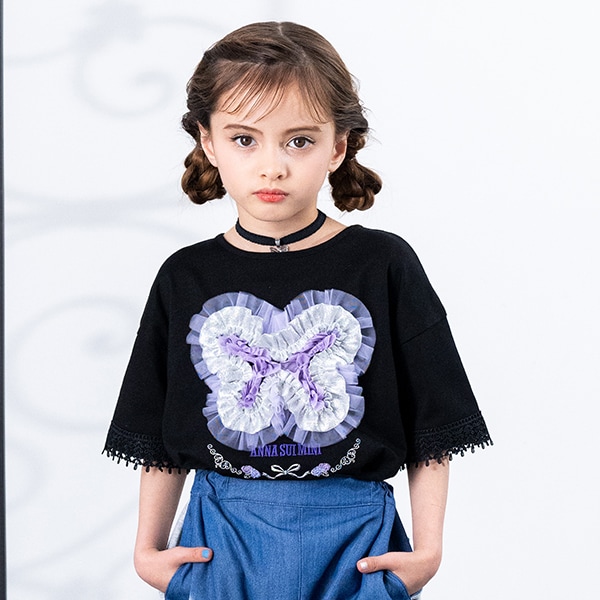 TOMO KOIZUMI ブラックフリルTシャツ MA128